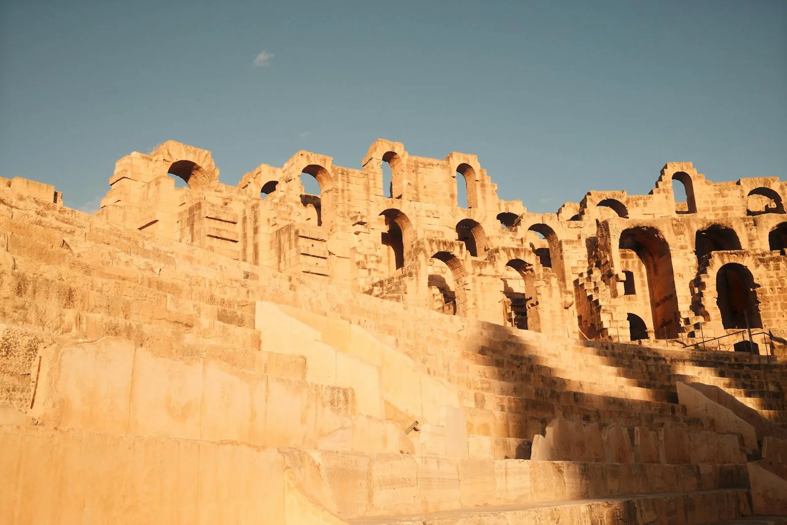 El Jem Amphitheatre at sunset